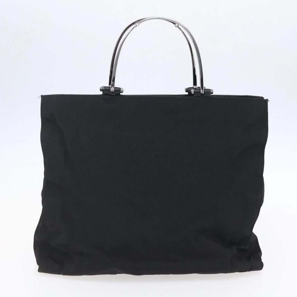GUCCI GG Supreme Bamboo Shoulder Bag PVC Nylon 3 Set Beige Black Auth ka378 - Picture 7 of 16